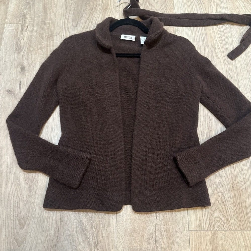 Barneys New York Vintage 100% Thick Cashmere Cardigan Women's Small Brown